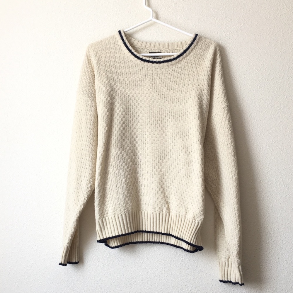Bugle Boy Original men’s sweater cream navy size m